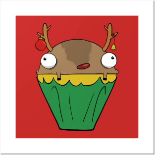 Reindeer Cupcake Posters and Art